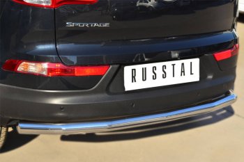 12 999 р. Защита заднего бампера (Ø63 мм, нержавейка) RUSSTAL  KIA Sportage  3 SL (2010-2016) дорестайлинг, рестайлинг  с доставкой в г. Кемерово. Увеличить фотографию 2