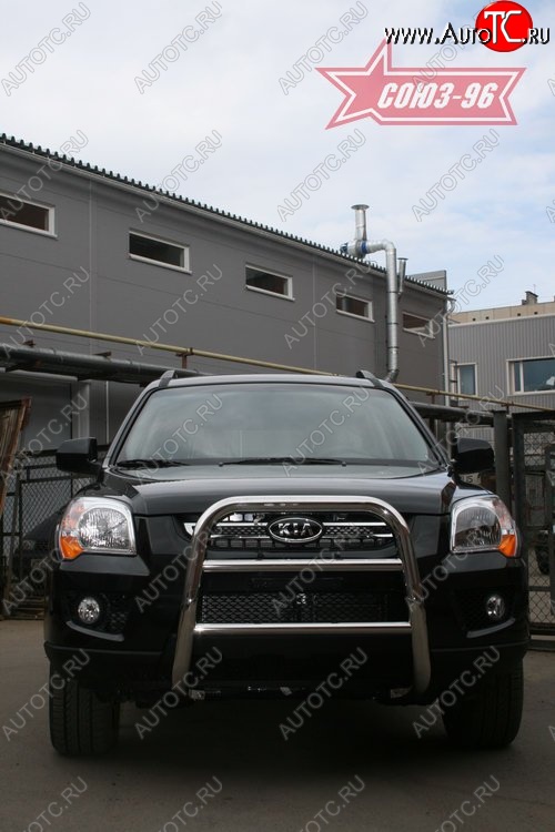 11 249 р. Защита переднего бампера (рестайлинг) Souz-96 (d60) KIA Sportage 2 JE,KM дорестайлинг (2004-2008)  с доставкой в г. Кемерово