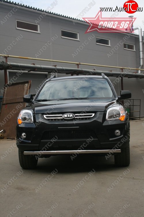 10 484 р. Защита переднего бампера одинарная (рестайлинг) Souz-96 (d42).  KIA Sportage  2 JE,KM (2004-2008) дорестайлинг  с доставкой в г. Кемерово
