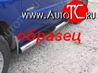 12 399 р. Защита порогов из труб d76 Slitkoff (с проступью)  KIA Sportage  2 JE,KM (2008-2010)  рестайлинг (Цвет: серебристый)  с доставкой в г. Кемерово