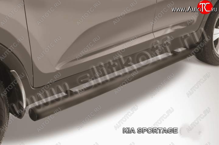 10 599 р. Защита порогов из труб d57 Slitkoff  KIA Sportage  2 JE,KM (2004-2008) дорестайлинг (Цвет: серебристый)  с доставкой в г. Кемерово