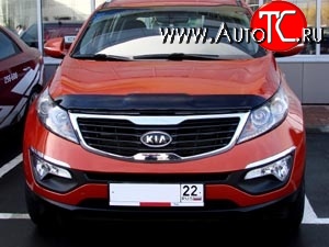3 299 р. Дефлектор капота темный SIM  KIA Sportage  3 SL (2010-2016) дорестайлинг, рестайлинг  с доставкой в г. Кемерово