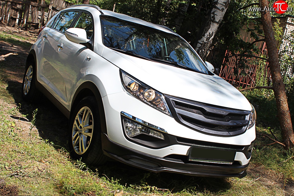 10 449 р. Накладка переднего бампера RA  KIA Sportage  3 SL (2010-2014) дорестайлинг (Поверхность глянец (под окраску), Неокрашенная)  с доставкой в г. Кемерово