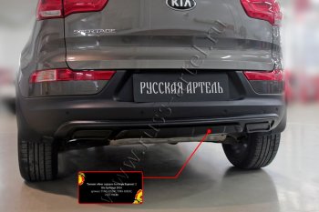 5 649 р. Диффузор заднего бампера RA  KIA Sportage  3 SL (2010-2016) дорестайлинг, рестайлинг (Шагрень, цвет черный)  с доставкой в г. Кемерово. Увеличить фотографию 5