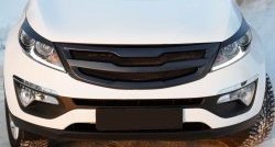 5 349 р. Решётка радиатора RA V2  KIA Sportage  3 SL (2010-2016) дорестайлинг, рестайлинг (С сеткой металлик, Неокрашенная)  с доставкой в г. Кемерово. Увеличить фотографию 5