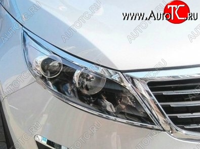 3 599 р. Накладки на фары СТ KIA Sportage 3 SL дорестайлинг (2010-2014) (Неокрашенные)  с доставкой в г. Кемерово