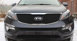 1 469 р. Нижняя сетка на бампер (рестайлинг) Russtal (черная) KIA Sportage 3 SL дорестайлинг (2010-2014)  с доставкой в г. Кемерово. Увеличить фотографию 2