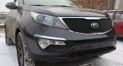 1 469 р. Нижняя сетка на бампер (рестайлинг) Russtal (черная) KIA Sportage 3 SL дорестайлинг (2010-2014)  с доставкой в г. Кемерово. Увеличить фотографию 3