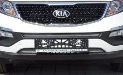 1 539 р. Нижняя сетка на бампер (рестайлинг) Russtal (хром) KIA Sportage 3 SL дорестайлинг (2010-2014)  с доставкой в г. Кемерово. Увеличить фотографию 3