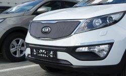 1 379 р. Средняя сетка на бампер (рестайлинг) Russtal (хром) KIA Sportage 3 SL дорестайлинг (2010-2014)  с доставкой в г. Кемерово. Увеличить фотографию 12