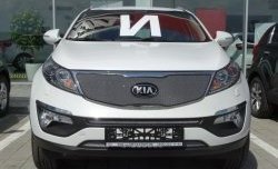 1 379 р. Средняя сетка на бампер (рестайлинг) Russtal (хром) KIA Sportage 3 SL дорестайлинг (2010-2014)  с доставкой в г. Кемерово. Увеличить фотографию 14