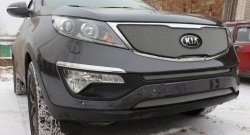 1 379 р. Средняя сетка на бампер (рестайлинг) Russtal (хром) KIA Sportage 3 SL дорестайлинг (2010-2014)  с доставкой в г. Кемерово. Увеличить фотографию 4