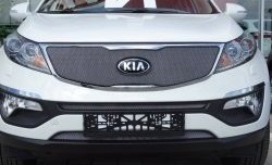 1 379 р. Средняя сетка на бампер (рестайлинг) Russtal (хром) KIA Sportage 3 SL дорестайлинг (2010-2014)  с доставкой в г. Кемерово. Увеличить фотографию 11