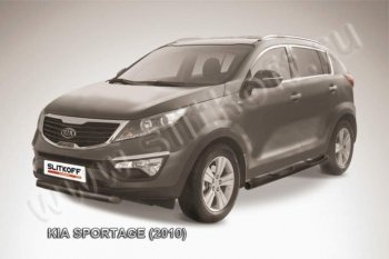 Защита переднего бампера из трубы d76 Slitkoff (короткая) KIA Sportage  3 SL (2010-2014) дорестайлинг