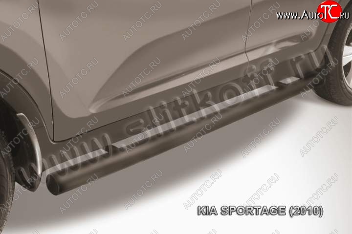 11 699 р. Защита порогов из труб d76 Slitkoff  KIA Sportage  3 SL (2010-2016) дорестайлинг, рестайлинг (Цвет: серебристый)  с доставкой в г. Кемерово