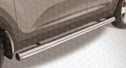 Защита порогов из круглой трубы диаметром 76 мм Slitkoff KIA Sportage  3 SL (2010-2016) дорестайлинг, рестайлинг