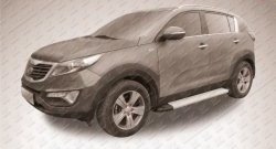 13 349 р. Алюминиевые пороги Slitkoff Optima Silver  KIA Sportage  3 SL (2010-2016) дорестайлинг, рестайлинг  с доставкой в г. Кемерово. Увеличить фотографию 2