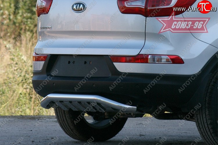 17 639 р. Защита заднего бампера с профилем Souz-96 (d60)  KIA Sportage  3 SL (2010-2016) дорестайлинг, рестайлинг  с доставкой в г. Кемерово