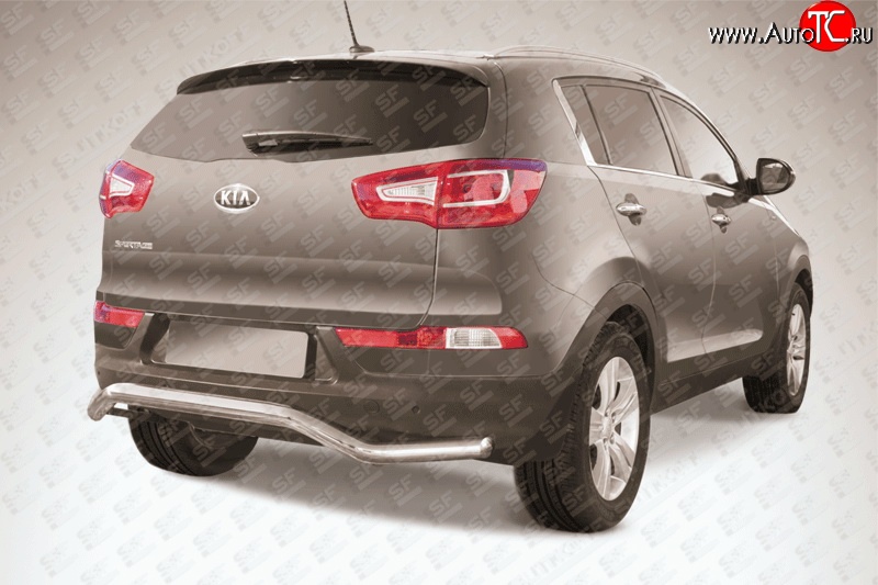 12 999 р. Фигурная защита заднего бампера диаметром 57 мм Slitkoff  KIA Sportage  3 SL (2010-2016) дорестайлинг, рестайлинг (Нержавейка, Полированная)  с доставкой в г. Кемерово