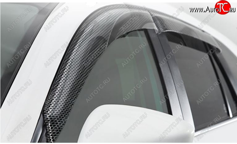 2 479 р. Дефлектора окон CA-Plastic  KIA Stinger (2017-2025) (Серия Art черная, Без хром.молдинга)  с доставкой в г. Кемерово