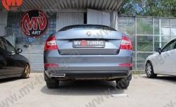 1 799 р. Имитация насадок глушителя на задний бампер Sport Skoda Octavia A7 дорестайлинг универсал (2012-2017) (Неокрашенная)  с доставкой в г. Кемерово. Увеличить фотографию 3
