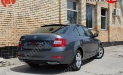 1 799 р. Имитация насадок глушителя на задний бампер Sport Skoda Octavia A7 дорестайлинг универсал (2012-2017) (Неокрашенная)  с доставкой в г. Кемерово. Увеличить фотографию 2
