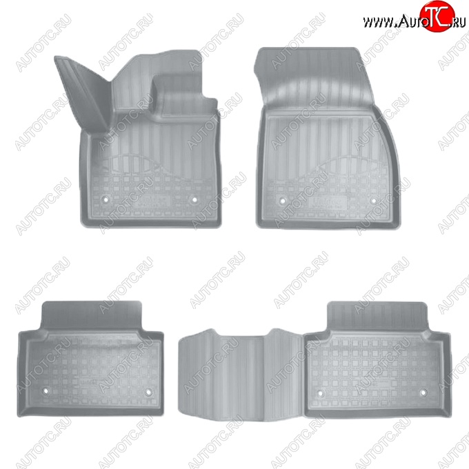 3 999 р. Коврики салонные Noplast (3D)  Land Rover Range Rover Evoque  2 L551 (2018-2025) (Серые)  с доставкой в г. Кемерово