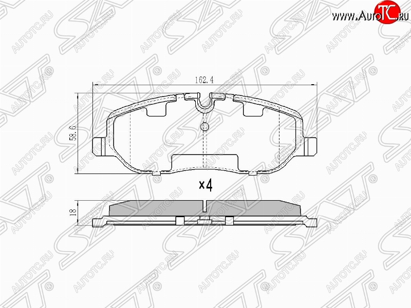 1 199 р. Колодки тормозные (передние) SAT  Land Rover Discovery  3 L319 - Range Rover Sport  1 L320  с доставкой в г. Кемерово