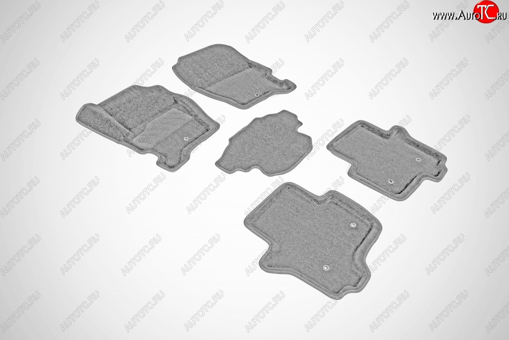 7 999 р. Износостойкие коврики в салон SeiNtex Premium 3D 4 шт. (ворсовые, серые)  Land Rover Discovery  3 L319 (2004-2009)  с доставкой в г. Кемерово