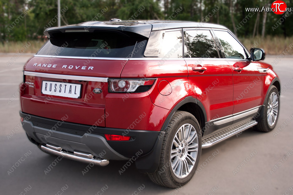 24 649 р. Пороги SLITKOFF d42 с листом  Land Rover Range Rover Evoque  1 L538 (2011-2018) дорестайлинг 5 дв., рестайлинг 5 дв. (лист алюминий, труба нержавейка)  с доставкой в г. Кемерово