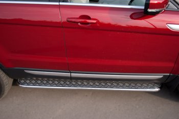 24 649 р. Пороги SLITKOFF d42 с листом  Land Rover Range Rover Evoque  1 L538 (2011-2018) дорестайлинг 5 дв., рестайлинг 5 дв. (лист алюминий, труба нержавейка)  с доставкой в г. Кемерово. Увеличить фотографию 2