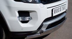 18 549 р. Защита переднего бампера (2 трубыØ75х42 мм, нержавейка) Russtal Land Rover Range Rover Evoque 1 L538 дорестайлинг 5 дв. (2011-2015)  с доставкой в г. Кемерово. Увеличить фотографию 2