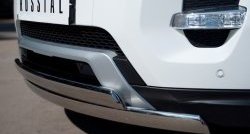 18 549 р. Защита переднего бампера (2 трубыØ75х42 мм, нержавейка) Russtal Land Rover Range Rover Evoque 1 L538 дорестайлинг 5 дв. (2011-2015)  с доставкой в г. Кемерово. Увеличить фотографию 3