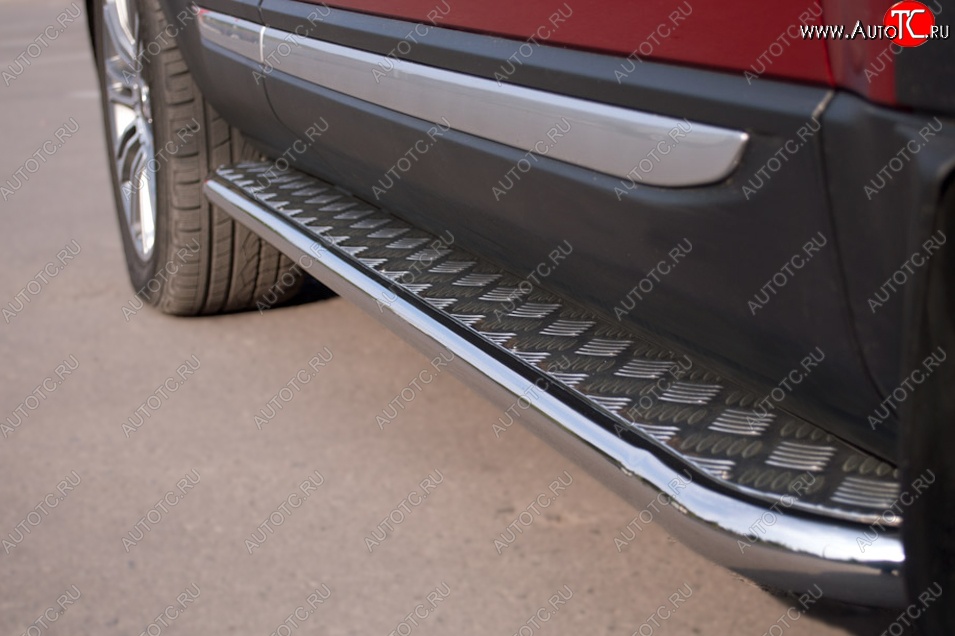 22 999 р. Широкая защита порогов с трубой диаметром 42 мм SLITKOFF v2  Land Rover Range Rover Evoque  1 L538 (2011-2015) дорестайлинг 5 дв.  с доставкой в г. Кемерово
