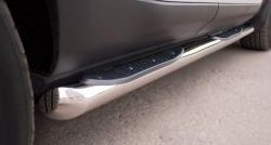 83 999 р. Защита порогов с пластиковыми вставками для ног из круглой трубы диаметром 76 мм (Prestige u Pure) Russtal Land Rover Range Rover Evoque 1 L538 дорестайлинг 5 дв. (2011-2015) (Защита порогов с со скосами на торцах (вариант 1))  с доставкой в г. Кемерово. Увеличить фотографию 2