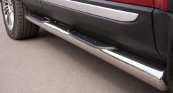 83 999 р. Защита порогов с пластиковыми вставками для ног из круглой трубы диаметром 76 мм (Prestige u Pure) Russtal Land Rover Range Rover Evoque 1 L538 дорестайлинг 5 дв. (2011-2015) (Защита порогов с со скосами на торцах (вариант 1))  с доставкой в г. Кемерово. Увеличить фотографию 11