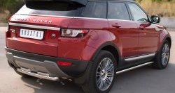 17 949 р. Защита заднего бампера (2 трубы Ø63 и 42 мм, нержавейка, Prestige u Pure) SLITKOFF  Land Rover Range Rover Evoque  1 L538 (2011-2015) дорестайлинг 3 дв., дорестайлинг 5 дв.  с доставкой в г. Кемерово. Увеличить фотографию 4