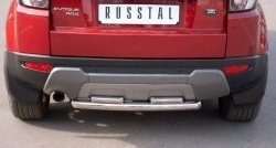 Защита заднего бампера (2 трубы Ø63 и 42 мм, нержавейка, Prestige u Pure) SLITKOFF Land Rover Range Rover Evoque  1 L538 (2011-2015) дорестайлинг 3 дв., дорестайлинг 5 дв.