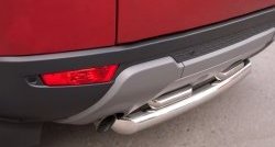 17 599 р. Защита заднего бампера (2 трубы Ø76 и 42 мм, нержавейка) SLITKOFF  Land Rover Range Rover Evoque  1 L538 (2011-2015) дорестайлинг 3 дв., дорестайлинг 5 дв.  с доставкой в г. Кемерово. Увеличить фотографию 2