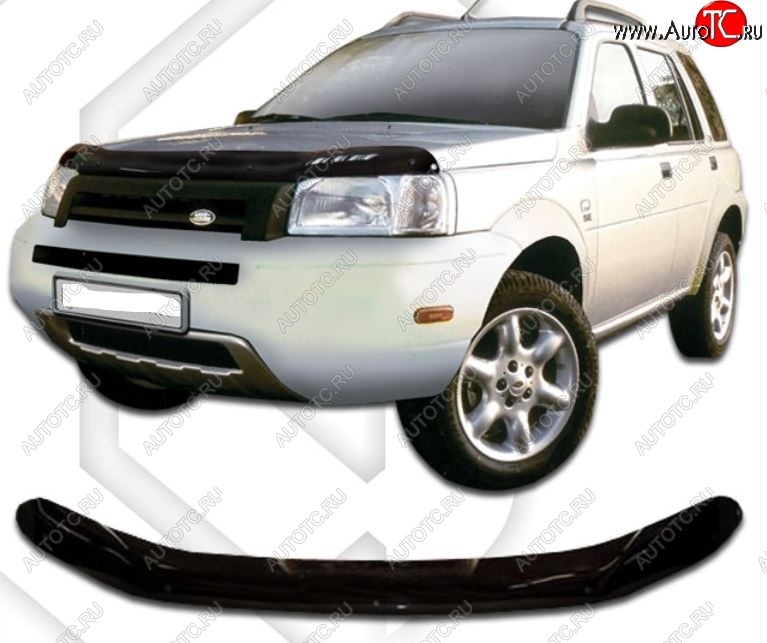 1 999 р. Дефлектор капота CA-Plastic Land Rover Freelander 1 (1997-2006) (Classic черный, Без надписи)  с доставкой в г. Кемерово
