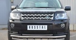 31 799 р. Защита переднего бампера (Ø63 мм с зубами, нержавейка) SLITKOFF Land Rover Freelander L359 1-ый рестайлинг (2010-2012)  с доставкой в г. Кемерово. Увеличить фотографию 4