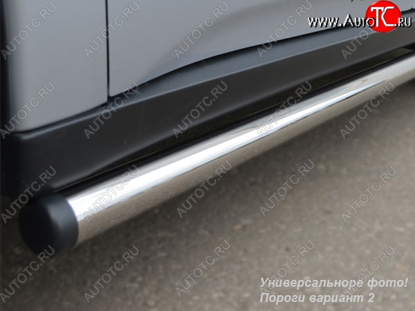 21 649 р. Защита порогов из круглой трубы диаметром 76 мм SLITKOFF v2 Land Rover Freelander L359 дорестайлинг (2006-2010)  с доставкой в г. Кемерово