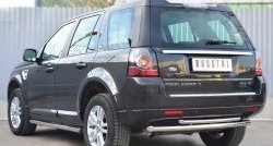 70 999 р. Защита порогов из круглой трубы диаметром 63 мм (рестайлинг) Russtal Land Rover Freelander L359 дорестайлинг (2006-2010) (Защита порогов со скосами на торцах (вариант 1))  с доставкой в г. Кемерово. Увеличить фотографию 6