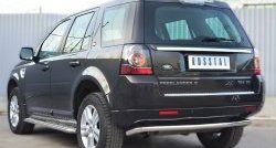 16 749 р. Защита заднего бампера (Ø63 мм волна, нержавейка) SLITKOFF  Land Rover Freelander  L359 (2010-2012) 1-ый рестайлинг  с доставкой в г. Кемерово. Увеличить фотографию 1