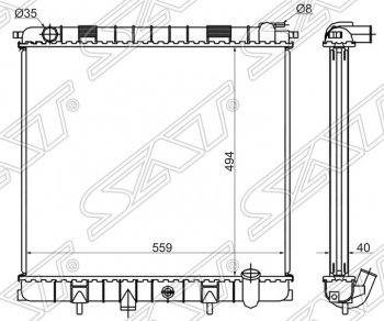 13 649 р. Радиатор двигателя SAT (пластинчатый, 4.0/4.6, МКПП/АКПП) Land Rover Range Rover 2 P38A (1994-2002)  с доставкой в г. Кемерово. Увеличить фотографию 1