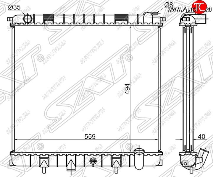 13 649 р. Радиатор двигателя SAT (пластинчатый, 4.0/4.6, МКПП/АКПП) Land Rover Range Rover 2 P38A (1994-2002)  с доставкой в г. Кемерово