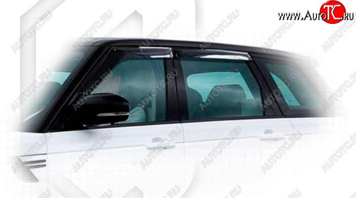 1 989 р. Дефлектора окон CA-Plastiс Land Rover Range Rover Sport 2 L494 дорестайлинг (2013-2017) (Classic полупрозрачный)  с доставкой в г. Кемерово