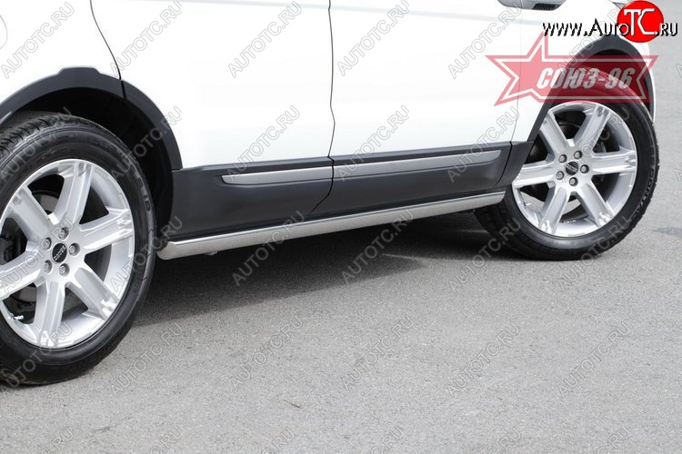 14 579 р. Защита порогов из овальной трубы Souz-96 (d75х42) Land Rover Range Rover Evoque 1 L538 дорестайлинг 5 дв. (2011-2015)  с доставкой в г. Кемерово