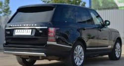 12 999 р. Защита заднего бампера (Ø75x42 мм, нержавейка) Russtal Land Rover Range Rover 4 L405 дорестайлинг (2012-2017)  с доставкой в г. Кемерово. Увеличить фотографию 4
