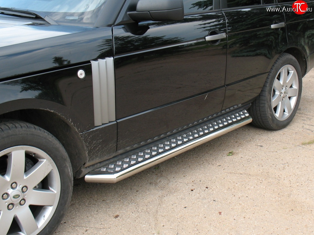 33 649 р. Широкая защита порогов Russtal Land Rover Range Rover 3 L322 дорестайлинг (2002-2006)  с доставкой в г. Кемерово